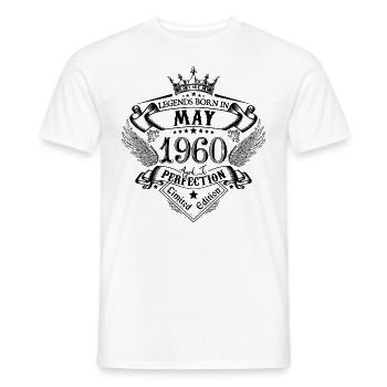 Birthday May 1960 May Birthday 1960 - Men's T-Shirt - white - Front - AI Model Male 178 dark (178cm)