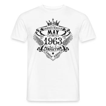 anniversaire Mai 1963 Mai anniversaire 1963 - T-shirt homme - blanc - Devant - AI Model Male 178 dark (178cm)