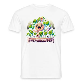 vegan farming, growing sprouts and - Men's T-Shirt - white - Front - AI Model Male 178 dark (178cm)