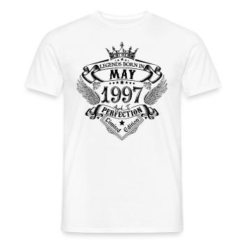 anniversaire Mai 1997 Mai anniversaire 1997 - T-shirt homme - blanc - Devant - AI Model Male 178 dark (178cm)