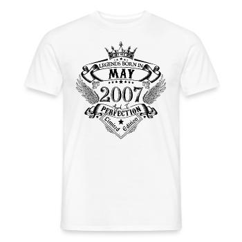 anniversaire Mai 2007 Mai anniversaire 2007 - T-shirt homme - blanc - Devant - AI Model Male 178 dark (178cm)