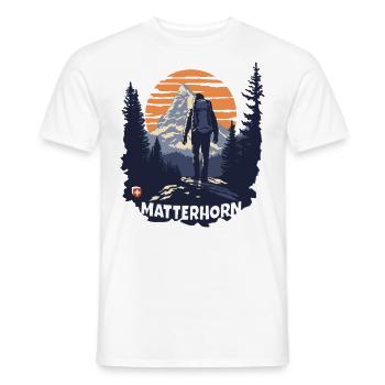 Matterhorn Trekking Wandern Zermatt Souvenir - Männer T-Shirt - Weiß - Vorne - AI Model Male 178 dark (178cm)