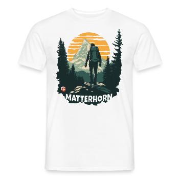 Matterhorn Zermatt Wandern Bergtour Souvenir - Männer T-Shirt - Weiß - Vorne - AI Model Male 178 dark (178cm)