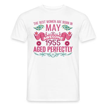 Mai 1955 Geburtstagsfrau Mai 1955 Retro - Männer T-Shirt - Weiß - Vorne - AI Model Male 178 dark (178cm)