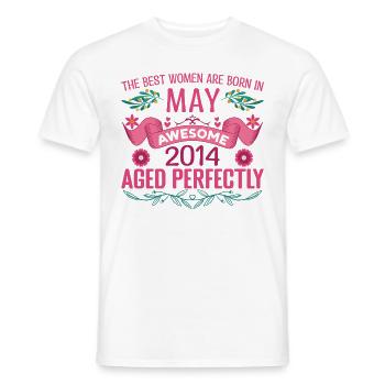 Mai 2014 Geburtstag Ehefrau Mai 2014 Geburtstag - Männer T-Shirt - Weiß - Vorne - AI Model Male 178 dark (178cm)