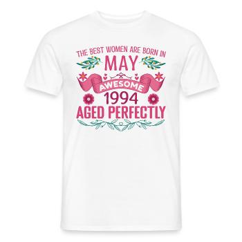 Mai 1994 Geburtstag Ehefrau Mai 1994 Geburtstag - Männer T-Shirt - Weiß - Vorne - AI Model Male 178 dark (178cm)