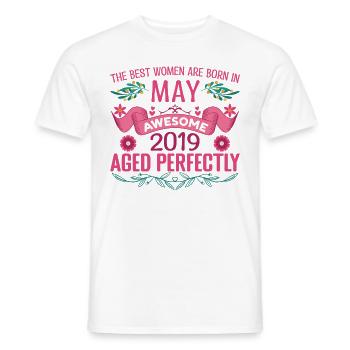 Mai 2019 Geburtstag Ehefrau Mai 2019 Geburtstag - Männer T-Shirt - Weiß - Vorne - AI Model Male 178 dark (178cm)
