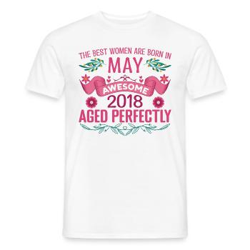 May 2018 Birthday Wife May 2018 Birthday - Men's T-Shirt - white - Front - AI Model Male 178 dark (178cm)