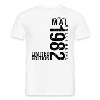 Birthday May 1982 May born in May - Men's T-Shirt - white - Front - AI Model Male 178 dark (178cm)