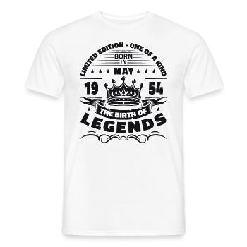 Mai 1954 Millésime 1954 Anniversaire 1954 Légende 54 - T-shirt homme - blanc - Devant - AI Model Male 178 dark (178cm)