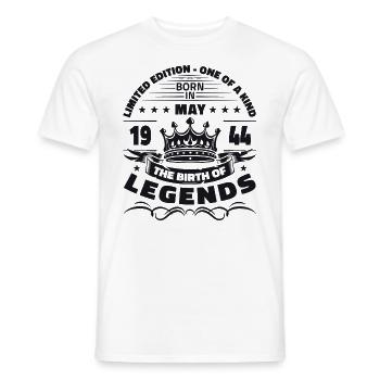Mai 1944 Millésime 1944 Anniversaire 1944 Légende 44 - T-shirt homme - blanc - Devant - AI Model Male 178 dark (178cm)