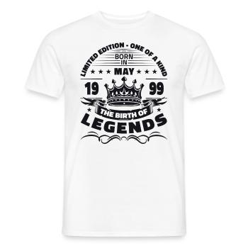 Anniversaire 1999 Mai 1999 Millésime 1999 Légende 99 - T-shirt homme - blanc - Devant - AI Model Male 178 dark (178cm)