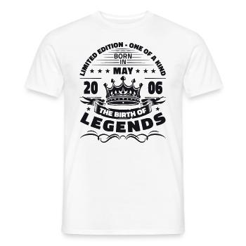 Anniversaire 2006 Mai 2006 Millésime 2006 Légende 06 - T-shirt homme - blanc - Devant - AI Model Male 178 dark (178cm)