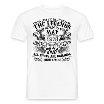 Birthday 1976 May 1976 born in May 1976 - Men's T-Shirt - white - Front - AI Model Male 178 dark (178cm)