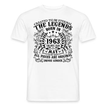 Geburtstag 1963 Mai 1963 geboren im Mai 1963 - Männer T-Shirt - Weiß - Vorne - AI Model Male 178 dark (178cm)