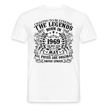 Anniversaire 1969 Mai 1969 né en Mai 1969 - T-shirt homme - blanc - Devant - AI Model Male 178 dark (178cm)