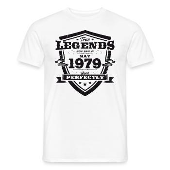 Legend May 1979 Vintage 1979 Birthday 1979 - Men's T-Shirt - white - Front - AI Model Male 178 dark (178cm)
