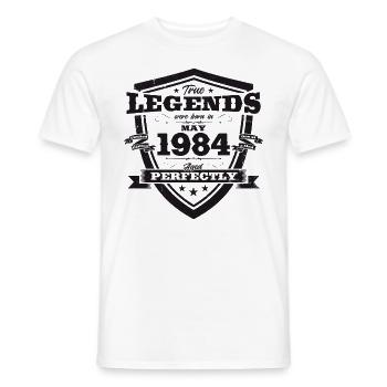Légende Mai 1984 Millésime 1984 Anniversaire 1984 - T-shirt homme - blanc - Devant - AI Model Male 178 dark (178cm)