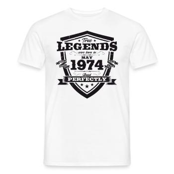 Légende Mai 1974 Millésime 1974 Anniversaire 1974 - T-shirt homme - blanc - Devant - AI Model Male 178 dark (178cm)