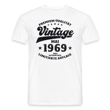 Millésime Mai 1969 Cru 1969 Anniversaire 1969 - T-shirt homme - blanc - Devant - AI Model Male 178 dark (178cm)