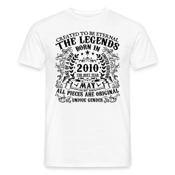 Anniversaire 2010 Mai 2010 né en Mai 2010 - T-shirt homme - blanc - Devant - AI Model Male 178 dark (178cm)