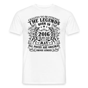 Anniversaire 2016 Mai 2016 né en Mai 2016 - T-shirt homme - blanc - Devant - AI Model Male 178 dark (178cm)