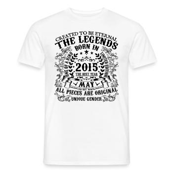 Anniversaire 2015 Mai 2015 né en Mai 2015 - T-shirt homme - blanc - Devant - AI Model Male 178 dark (178cm)