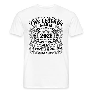 Birthday 2021 May 2021 born in May 2021 - Men's T-Shirt - white - Front - AI Model Male 178 dark (178cm)
