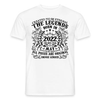 Anniversaire 2022 Mai 2022 né en Mai 2022 - T-shirt homme - blanc - Devant - AI Model Male 178 dark (178cm)