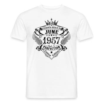 Geburtstag Juni 1957 Juni Geburtstag 1957 - Männer T-Shirt - Weiß - Vorne - AI Model Male 178 dark (178cm)