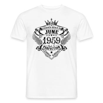 anniversaire Juin 1959 Juin anniversaire 1959 - T-shirt homme - blanc - Devant - AI Model Male 178 dark (178cm)