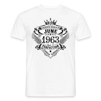 Birthday June 1963 June Birthday 1963 - Men's T-Shirt - white - Front - AI Model Male 178 dark (178cm)