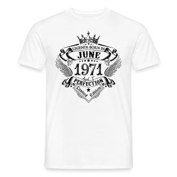 anniversaire Juin 1971 Juin anniversaire 1971 - T-shirt homme - blanc - Devant - AI Model Male 178 dark (178cm)