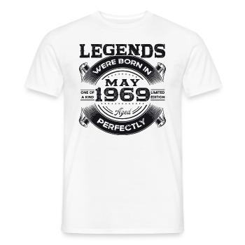 Original 1969 Vintage 1969 55th Birthday 1969 - Men's T-Shirt - white - Front - AI Model Male 178 dark (178cm)