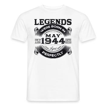 Legend May 1944 Born 1944 Birthday 1944 - Men's T-Shirt - white - Front - AI Model Male 178 dark (178cm)
