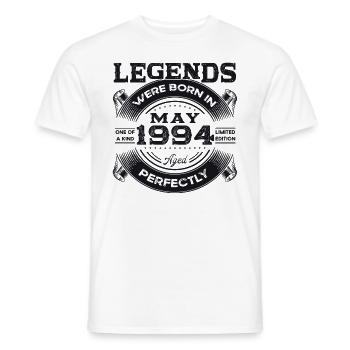 Legend May 1994 Vintage 1994 Birthday 1994 - Men's T-Shirt - white - Front - AI Model Male 178 dark (178cm)