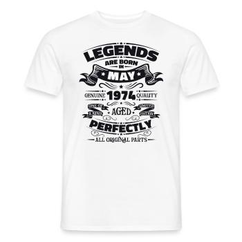 Légende Mai 1974 Millésime 1974 Anniversaire 1974 - T-shirt homme - blanc - Devant - AI Model Male 178 dark (178cm)
