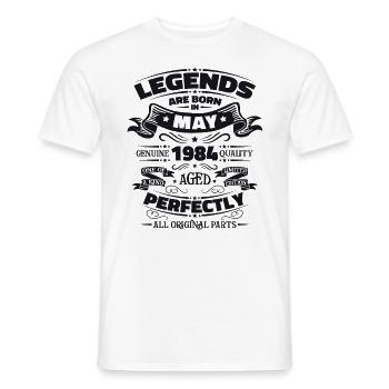 Légende Mai 1984 Millésime 1984 Anniversaire 1984 - T-shirt homme - blanc - Devant - AI Model Male 178 dark (178cm)