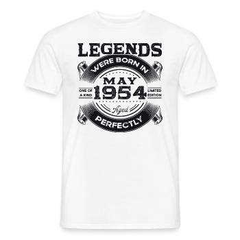 Légende Mai 1954 Né en 1954 Anniversaire 1954 - T-shirt homme - blanc - Devant - AI Model Male 178 dark (178cm)
