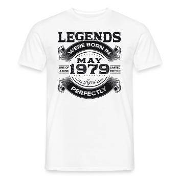 Legend May 1979 Vintage 1979 Birthday 1979 - Men's T-Shirt - white - Front - AI Model Male 178 dark (178cm)