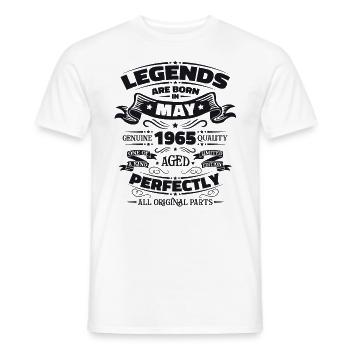 Légende Mai 1965 Millésime 1965 Anniversaire 1965 - T-shirt homme - blanc - Devant - AI Model Male 178 dark (178cm)