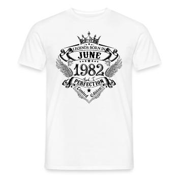 birthday June 1982 June anniversary 1982 - Men's T-Shirt - white - Front - AI Model Male 178 dark (178cm)