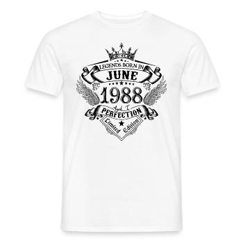 Geburtstag Juni 1988 Juni Geburtstag 1988 - Männer T-Shirt - Weiß - Vorne - AI Model Male 178 dark (178cm)