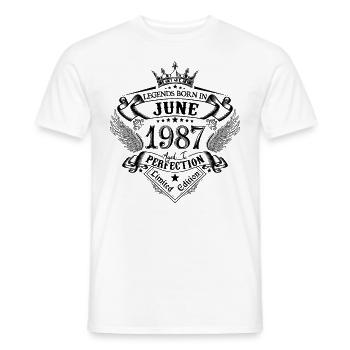 anniversaire Juin 1987 Juin anniversaire 1987 - T-shirt homme - blanc - Devant - AI Model Male 178 dark (178cm)