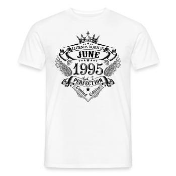 anniversaire Juin 1995 Juin anniversaire 1995 - T-shirt homme - blanc - Devant - AI Model Male 178 dark (178cm)