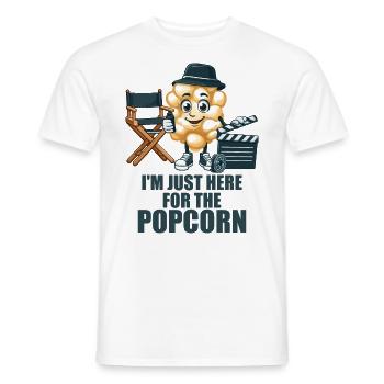 Seulement ici pour l’image du pop-corn - T-shirt homme - blanc - Devant - AI Model Male 178 dark (178cm)