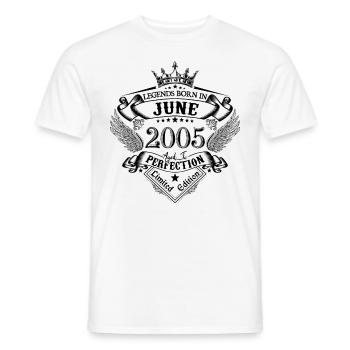 birthday June 2005 June anniversary 2005 - Men's T-Shirt - white - Front - AI Model Male 178 dark (178cm)