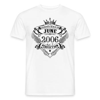 birthday June 2006 June anniversary 2006 - Men's T-Shirt - white - Front - AI Model Male 178 dark (178cm)