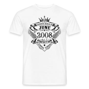 anniversaire Juin 2008 Juin anniversaire 2008 - T-shirt homme - blanc - Devant - AI Model Male 178 dark (178cm)