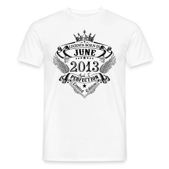 birthday June 2013 June anniversary 2013 - Men's T-Shirt - white - Front - AI Model Male 178 dark (178cm)